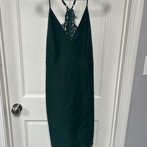 Lulu's Deep Green Backless Dress